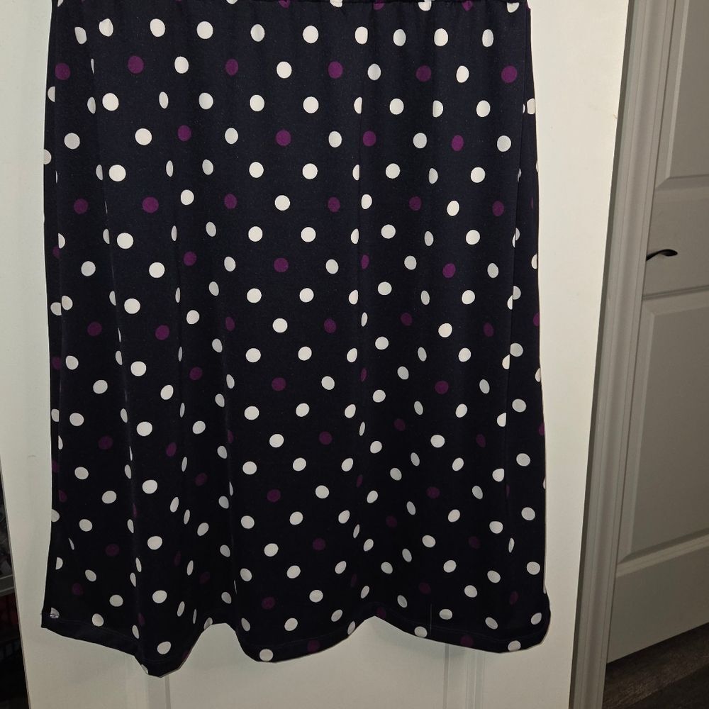 Shelby & Palmer Navy Polkadot Midi Dress - Picture 9 of 9
